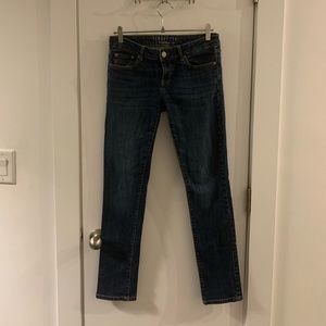 Super low rise Aerie dark wash straight leg jeans